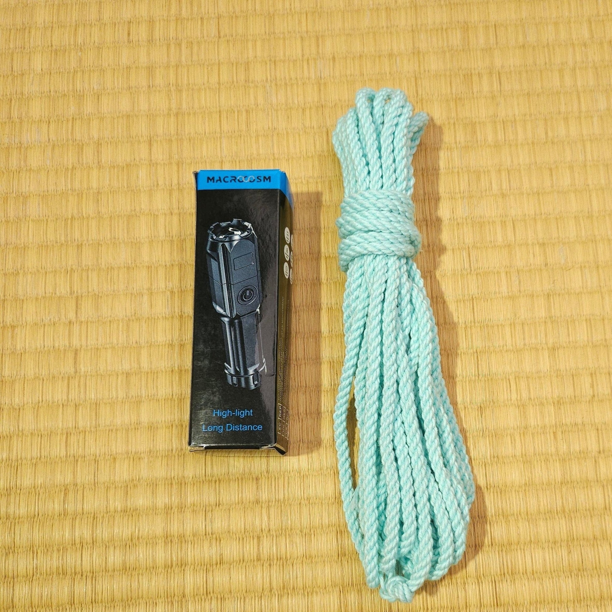 Baby blue Shibari UV Glow Rope - RebornRopes