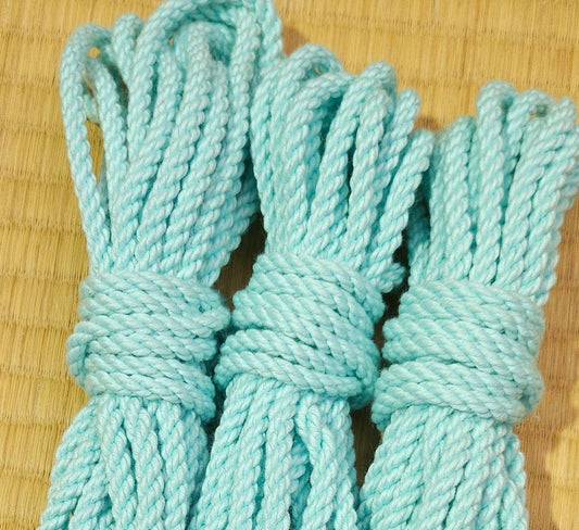 Baby blue Shibari UV Glow Rope - RebornRopes