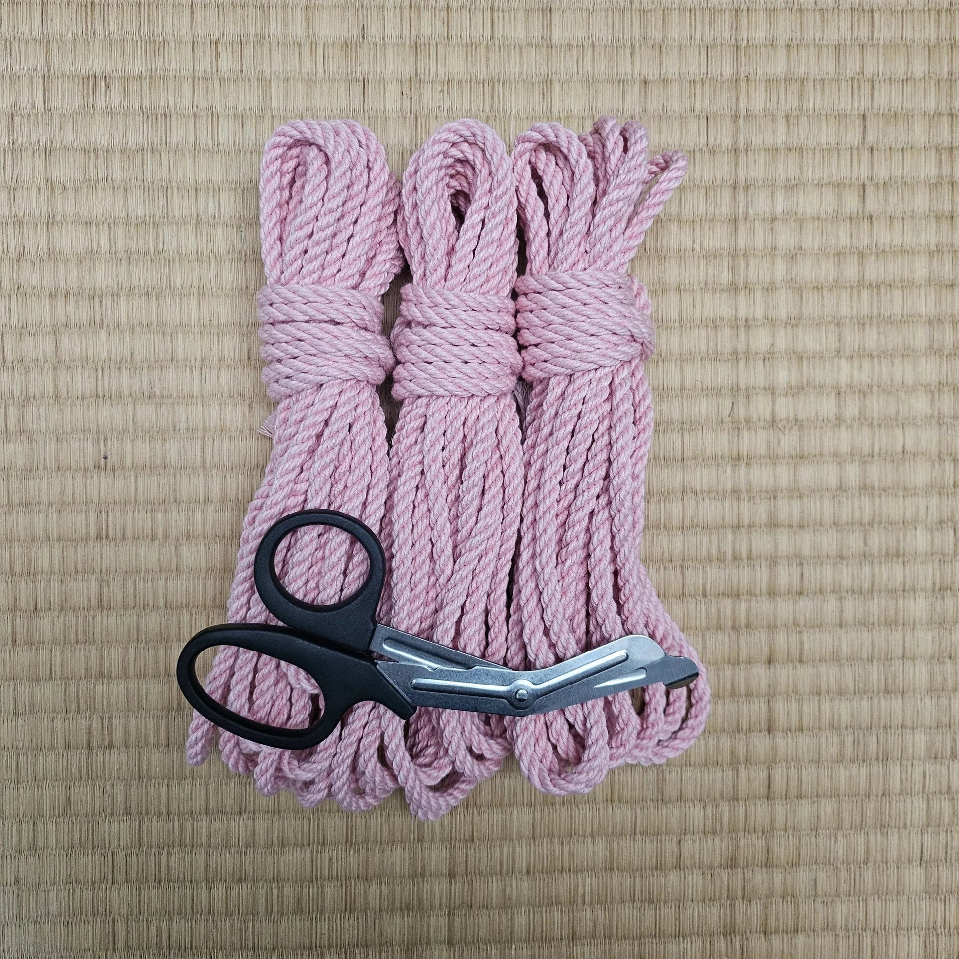 Baby pink shibari UV Glow Rope - RebornRopes