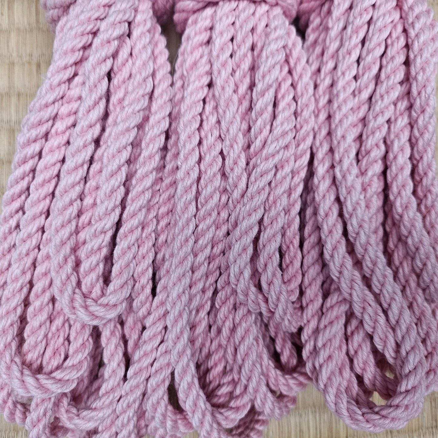 Baby pink shibari UV Glow Rope - RebornRopes