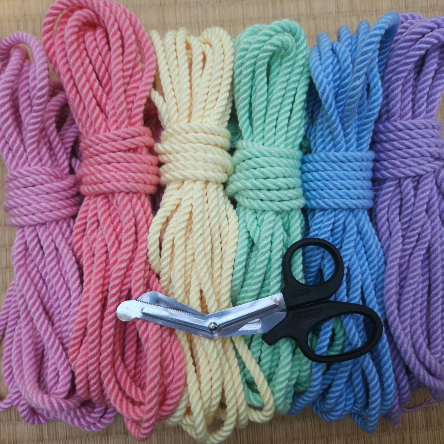 Bamboo ‘Pastel Pride’. bondage rope kit - RebornRopes