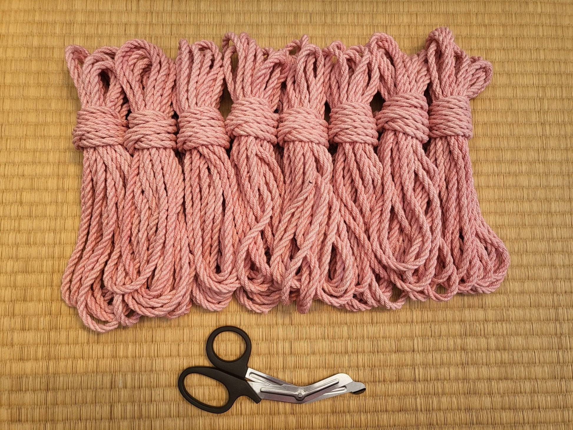 'Blushing Pink' Hemp bondage rope. - RebornRopes