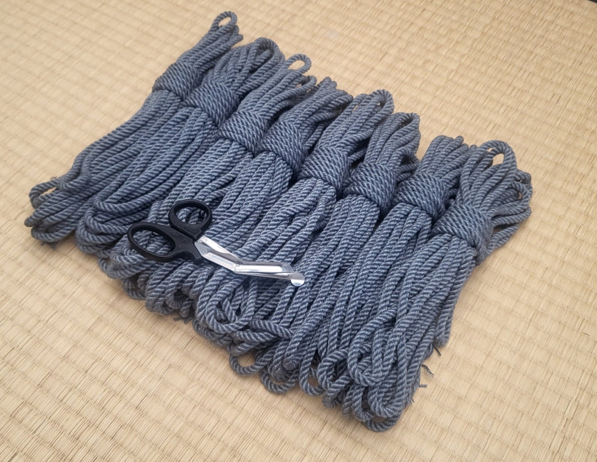 ‘Cloud Grey’ Bamboo bondage rope. - RebornRopes