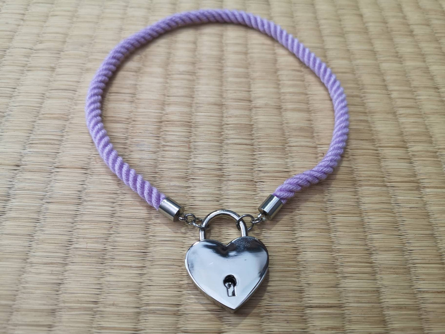 Lilac bamboo locking rope collar and bracelet set - RebornRopes