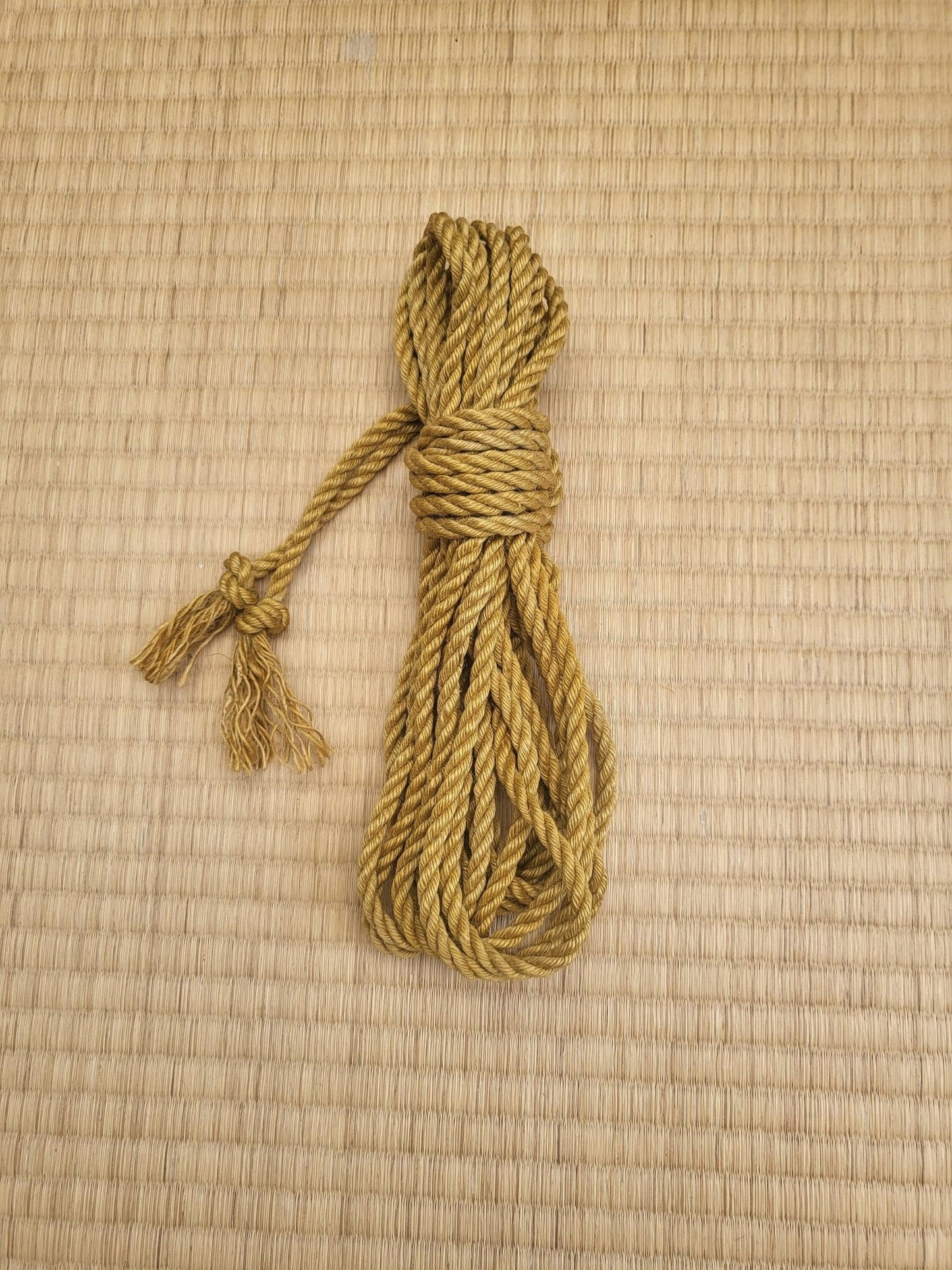 Mustard yellow jute shibari bondage rope. - RebornRopes