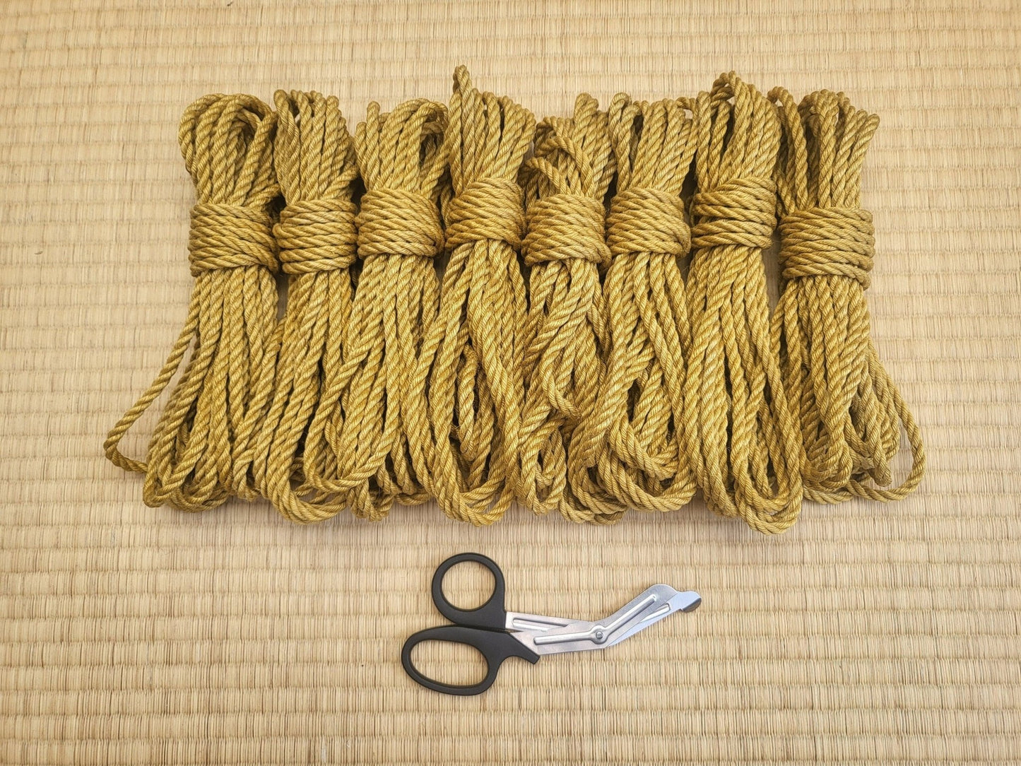 Mustard yellow jute shibari bondage rope. - RebornRopes