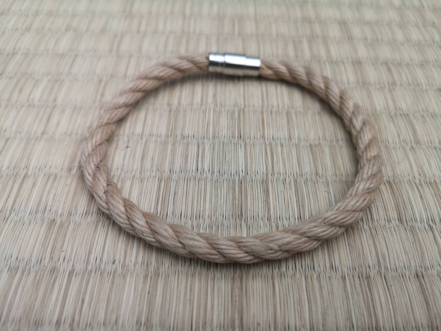 Natural bracelet made with jute shibari rope - RebornRopes