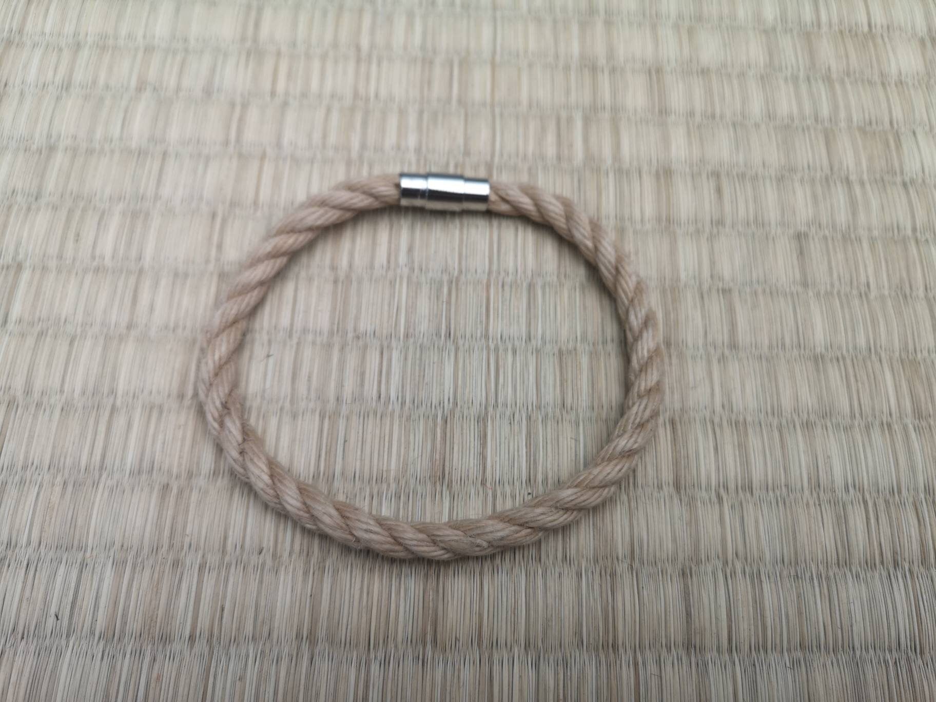 Natural bracelet made with jute shibari rope - RebornRopes