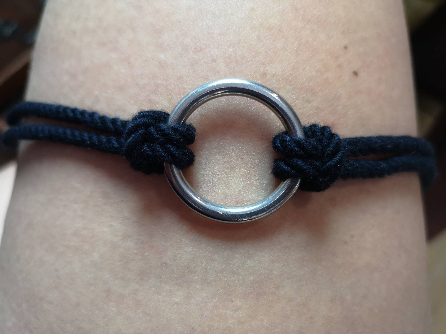 O - Ring collar made with Bamboo shibari rope. - RebornRopes