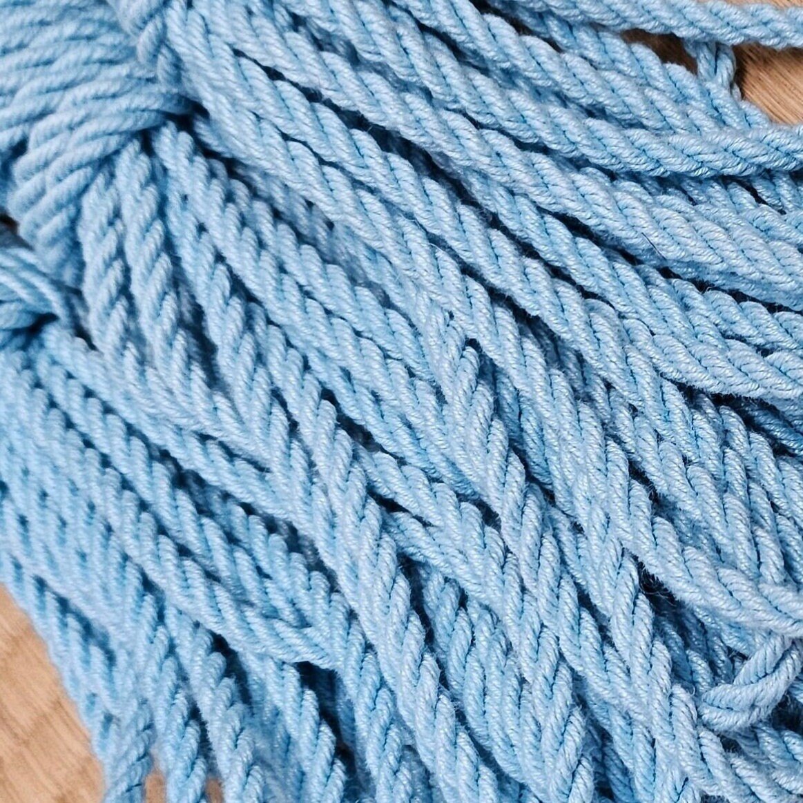 Periwinkle / Baby Blue hemp bondage rope. - RebornRopes