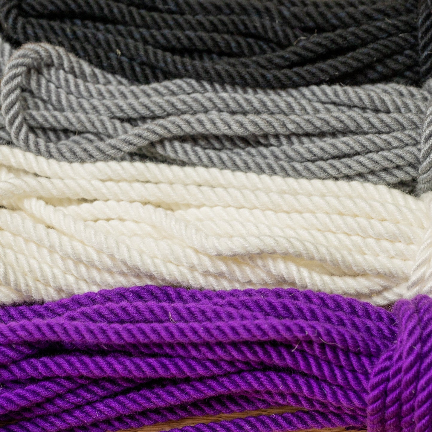 ‘PRIDE Asexual flag’. Bamboo bondage rope. - RebornRopes