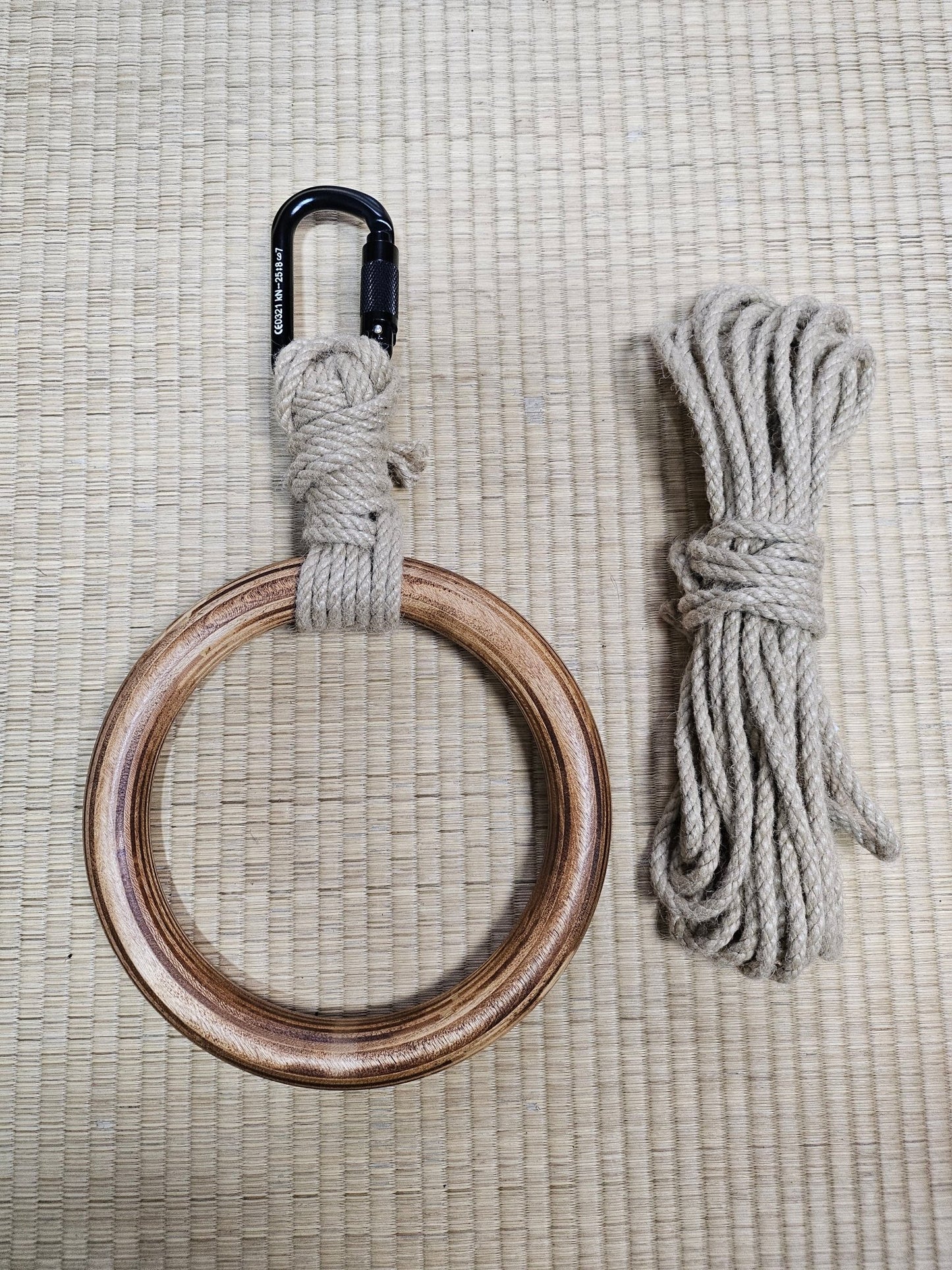 Tied Shibari Suspension Ring with 10m Hempex Upline - RebornRopes