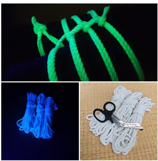 White Shibari UV Glow Rope - RebornRopes